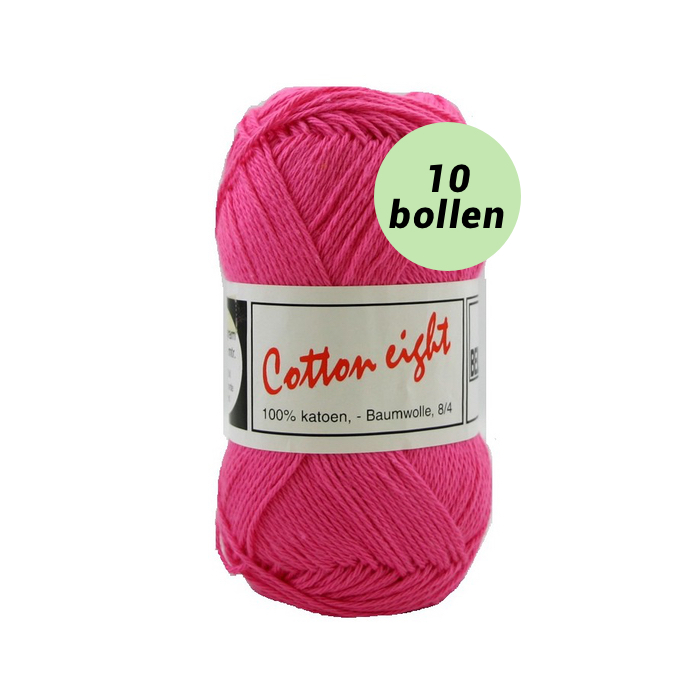 Beijer Cotton Eight Fuchsia 332 Katoen Garen 10 Bollen