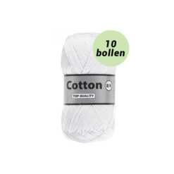 Lammy Cotton 8/4 wit 005 katoen garen - 10 bollen