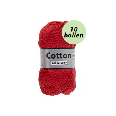 Lammy Cotton 8/4 rood 043 katoen garen - 10 bollen