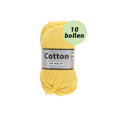 Lammy Cotton 8/4 geel 371 katoen garen - 10 bollen