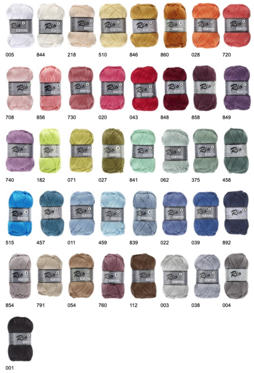 Kleurenkaart Rio 4 lammy yarns