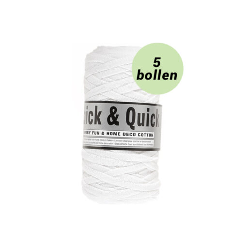 Thick and quick wit 005 katoen garen - 5 bollen
