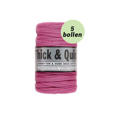 Thick and quick roze 020 katoen garen - 5 bollen