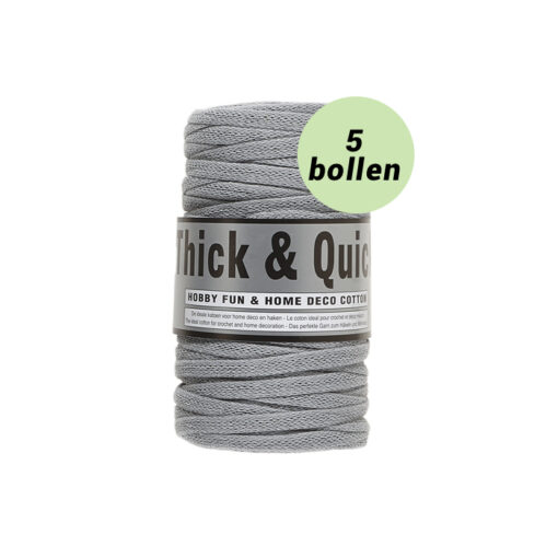 Thick and quick grijs 038 katoen garen - 5 bollen