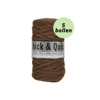 Thick and quick donker bruin 112 katoen garen - 5 bollen