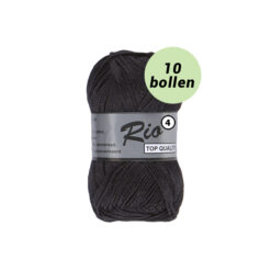 Rio 4 zwart 001 katoen garen - 10 bollen