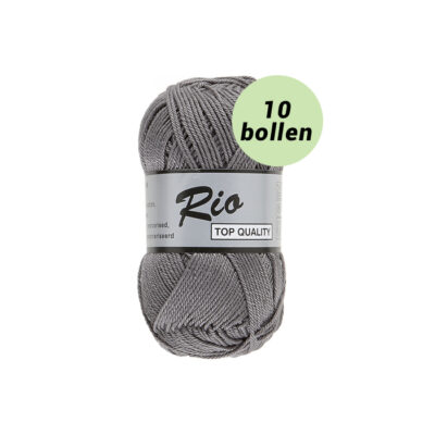 Rio 4 donker grijs 004 katoen garen - 10 bollen