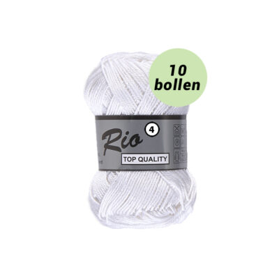 Rio 4 wit 005 katoen garen - 10 bollen