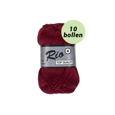 Rio 4 bordeaux 848 katoen garen - 10 bollen