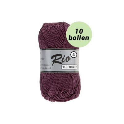Rio 4 aubergine 858 katoen garen - 10 bollen