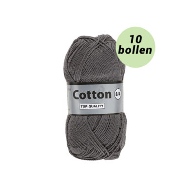 Lammy Cotton 8/4 grijs 002 katoen garen - 10 bollen