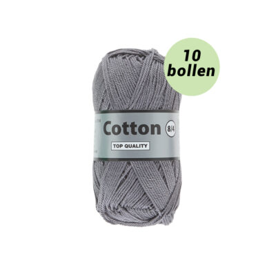 Lammy Cotton 8/4 grijs 004 katoen garen - 10 bollen