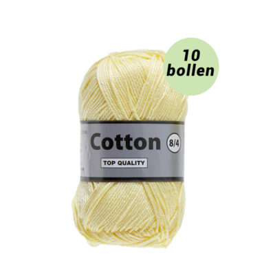 Lammy Cotton 8/4 zacht geel 843 katoen garen - 10 bollen