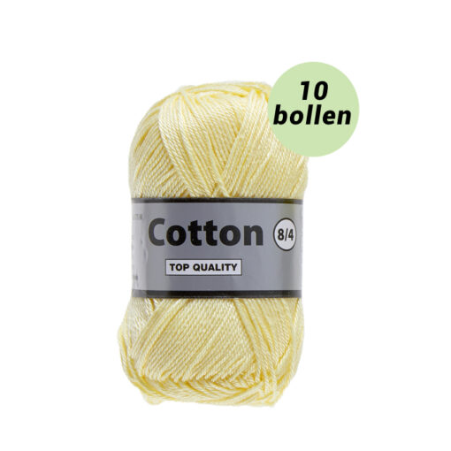 Lammy Cotton 8/4 zacht geel 843 katoen garen - 10 bollen