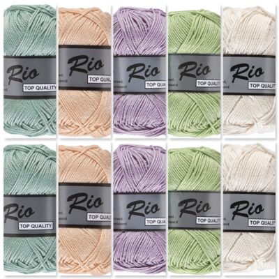 groen pastel kleuren katoengaren set