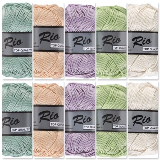 groen pastel kleuren katoengaren set