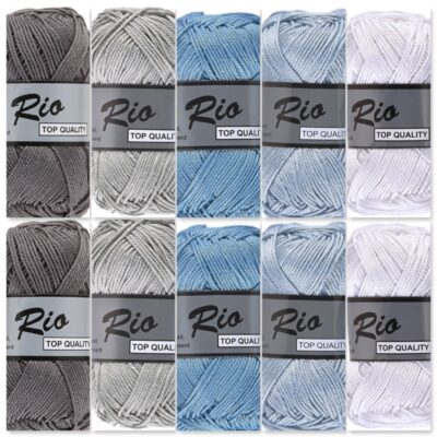 grijs blauw wit katoengaren set