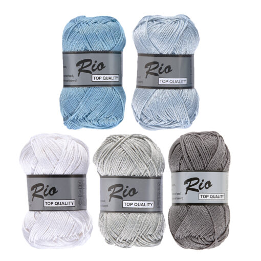 Rio set grijs blauw wit 5 bollen