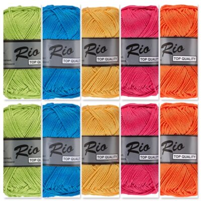 vrolijke kleuren katoengaren set