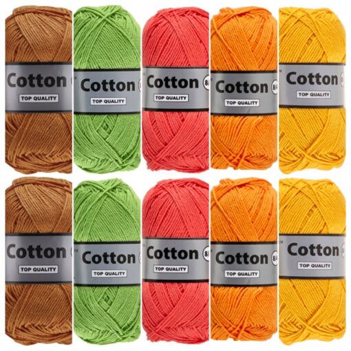 Cotton eight lente kleuren katoengaren set