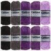 Cotton eight paars grijs katoengaren set