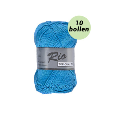 Rio helder blauw 515 katoen garen - 10bollen