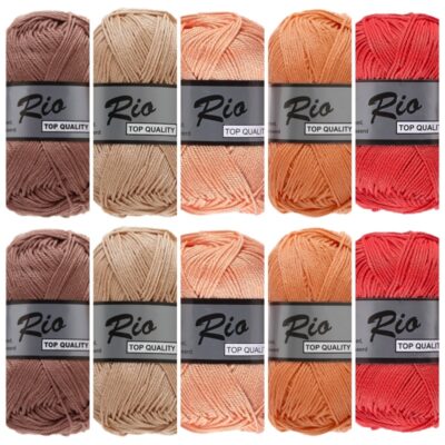 bruin zalm kleuren katoengaren set