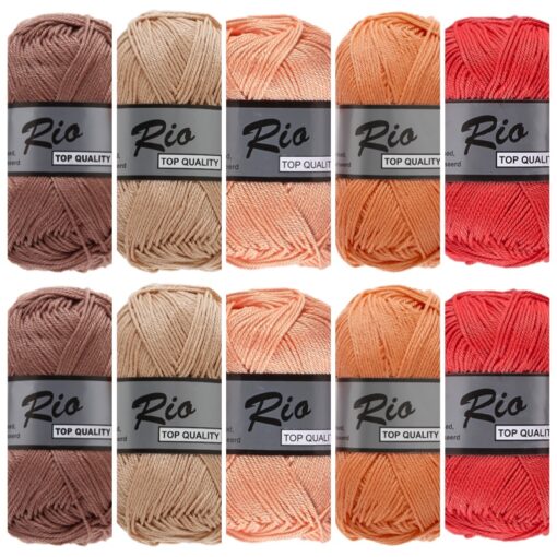bruin zalm kleuren katoengaren set
