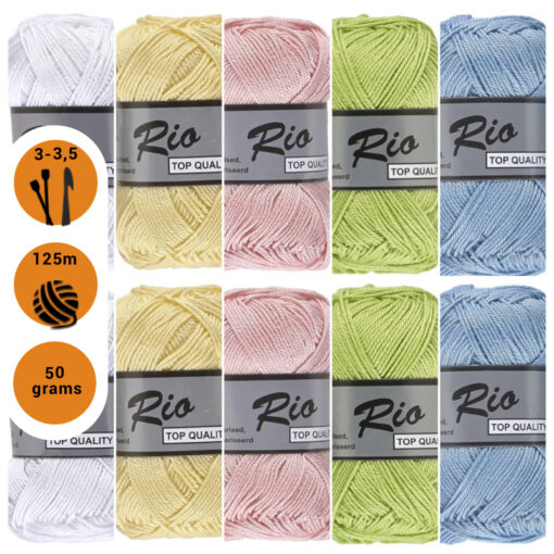 lief met wit kleuren katoengaren set