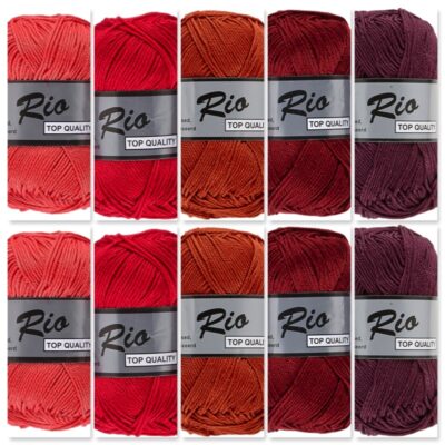 rood kleuren katoengaren set