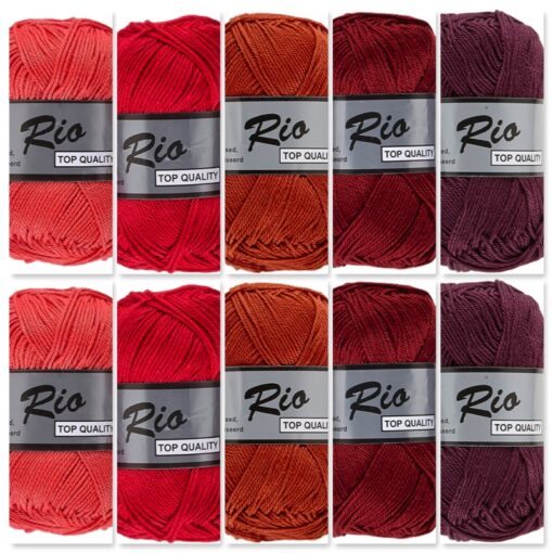 rood kleuren katoengaren set