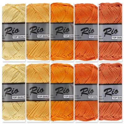 geel oranje kleuren katoengaren set