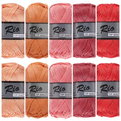 zalm roze kleuren katoengaren set