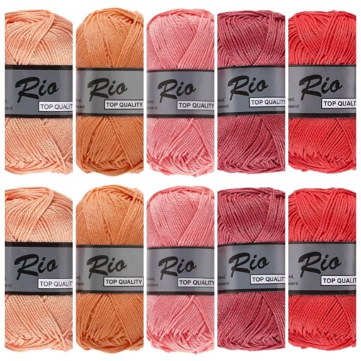 zalm roze kleuren katoengaren set