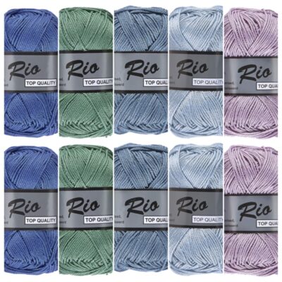 jeans vintage kleuren katoengaren set