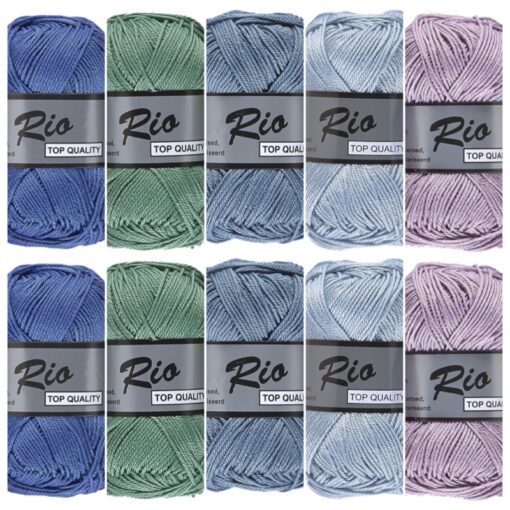 jeans vintage kleuren katoengaren set