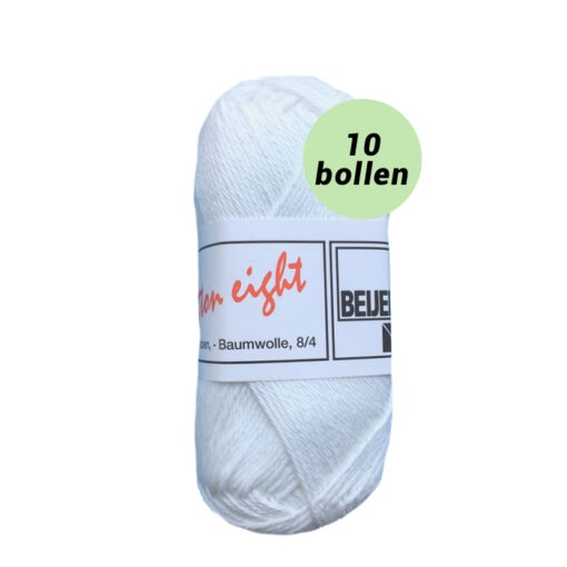 Beijer Cotton eight wit 301 katoen garen - 10 bollen