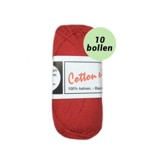 Beijer Cotton eight rood 338 katoen garen - 10 bollen