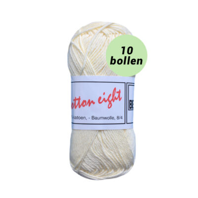 Beijer Cotton eight lichtgeel 354 katoen garen - 10 bollen