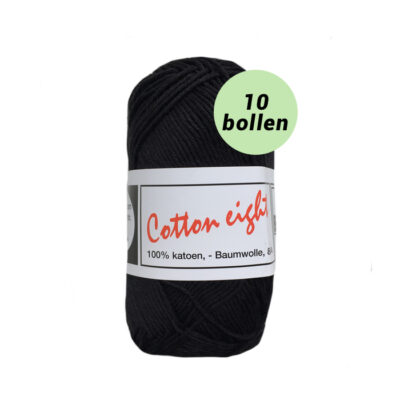 Beijer Cotton eight zwart 399 katoen garen - 10 bollen