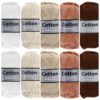 Cotton eight bruin beige katoengaren set
