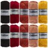 Cotton eight bruin oker katoengaren set