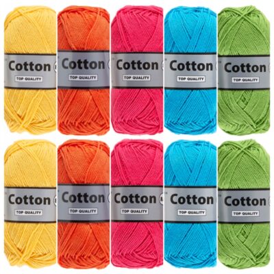 Cotton eight vrolijke kleuren katoengaren set