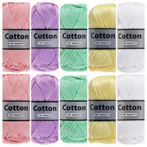Cotton eight zacht pastel katoengaren set