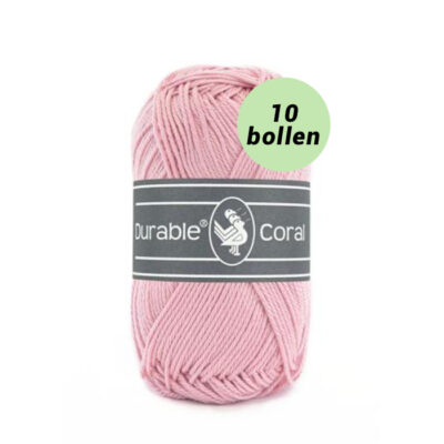 Durable Coral rosa blush 223 katoen garen - 10 bollen