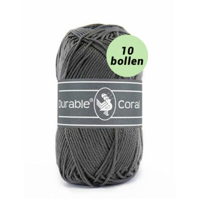 Durable Coral charcoal 2236 katoen garen - 10 bollen
