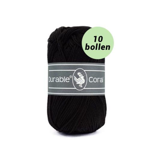 Durable Coral black 325 katoen garen - 10 bollen