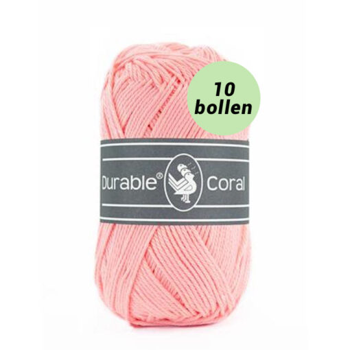 Durable Coral rosa 386 katoen garen - 10 bollen