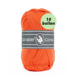 Durable Coral orange 2194 katoen garen - 10 bollen