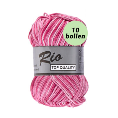 Rio multi roze 630 katoen garen - 10bollen